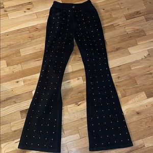 High Wasted Black Flared Jeans
